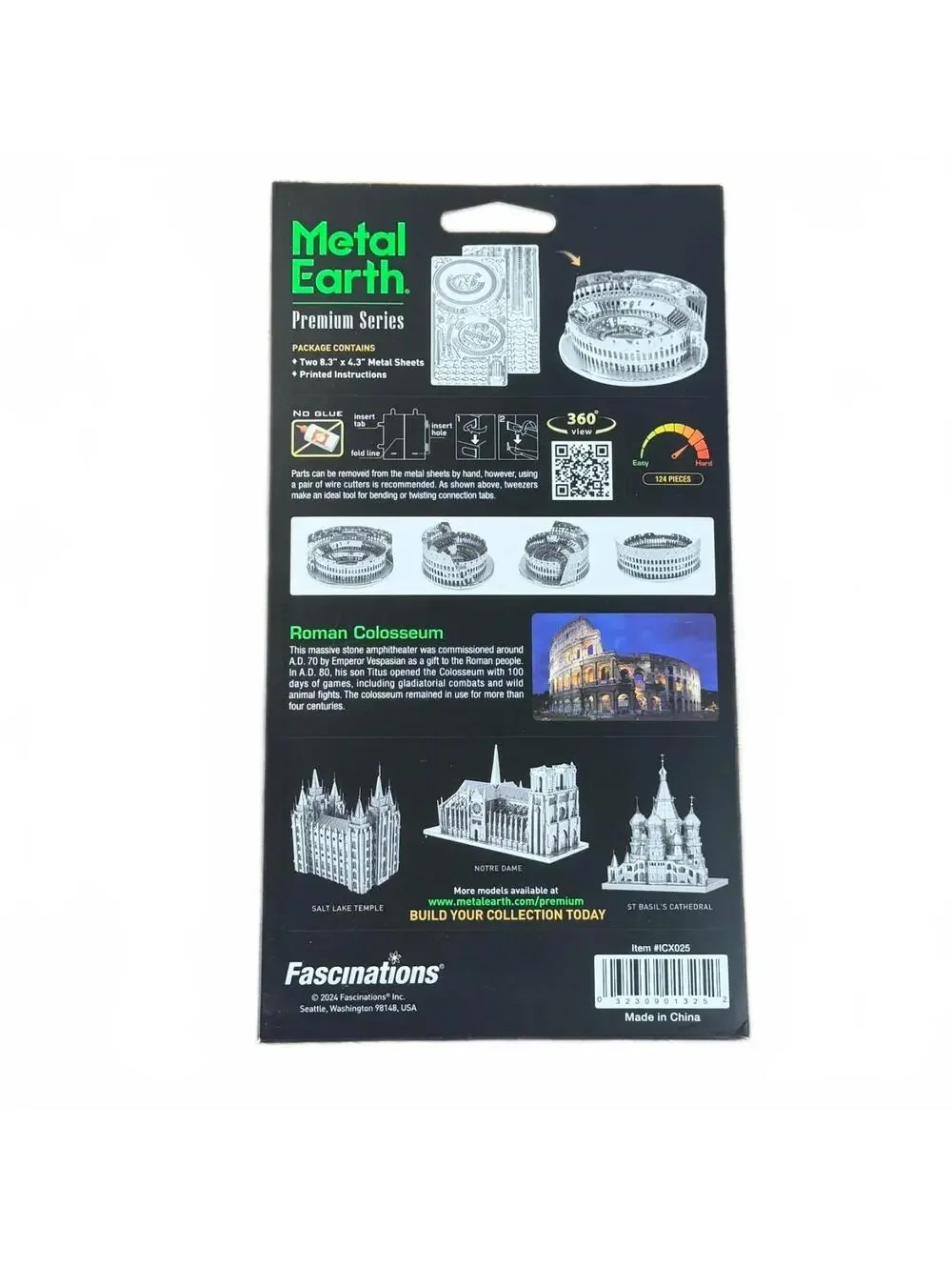 Metal Earth Premium Series Roman Colosseum Steel Model Kit New Sealed ICX025
